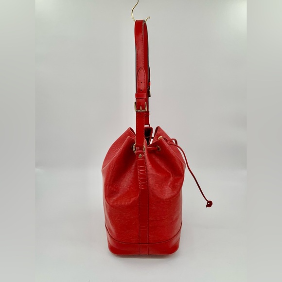 VGUC Louis Vuitton Authentic Epi Noe Red Leather Drawstring Bucket Shoulder Bag - Picture 5 of 17